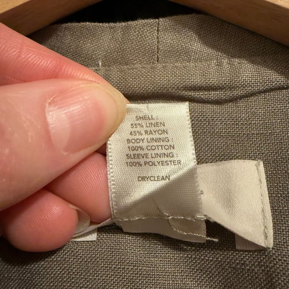 Ann Taylor LOFT I Taupe I Linen Blend I Blazer Jacket I Size 6 - Picture 4 of 5